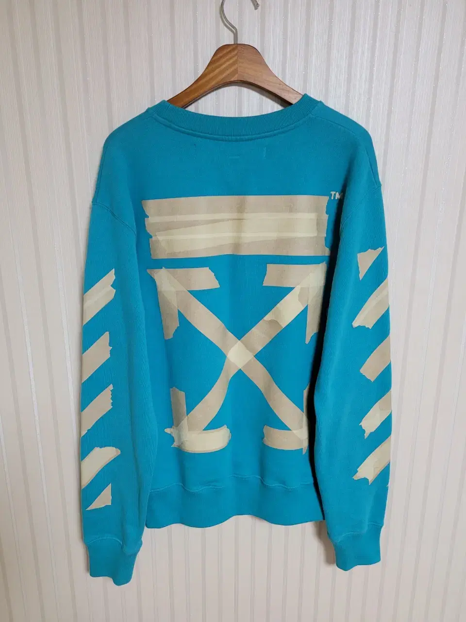 [L] Off-White bloo Tape Arrow Man-to-Man