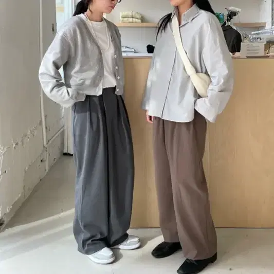 리넨느 wide wrap slacks (gray) s