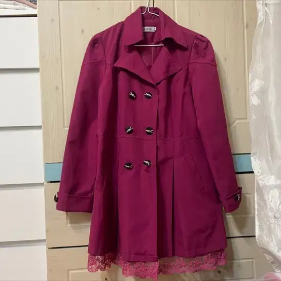 Purple trench coat