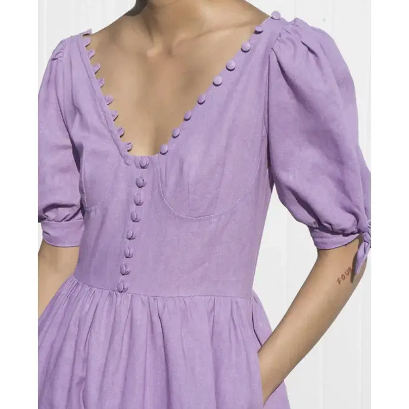 tach clothing piscis linen dress-lilac