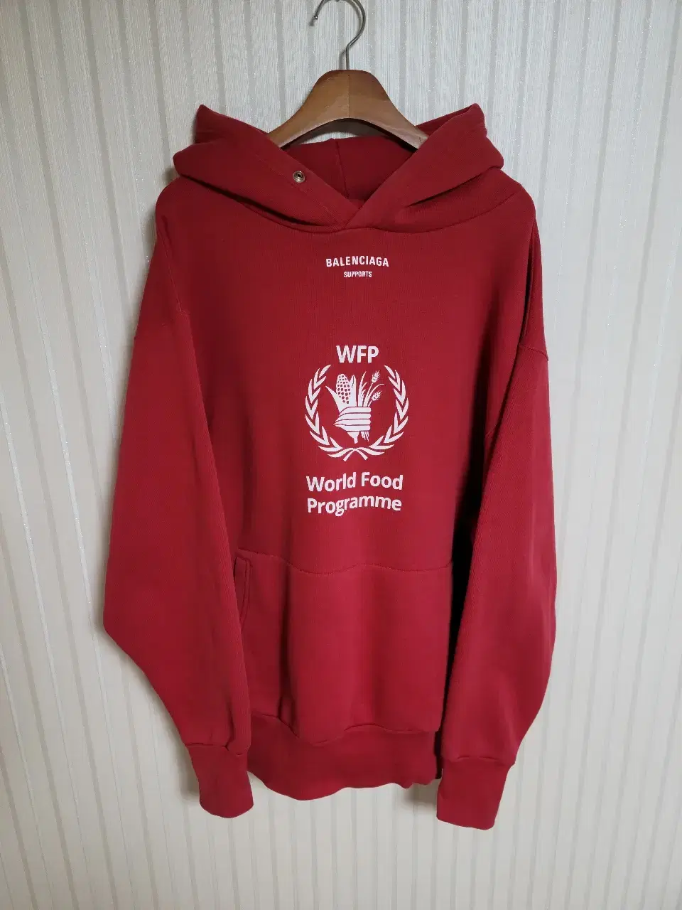 [S] Balenciaga Red WFP Logo Hoodie