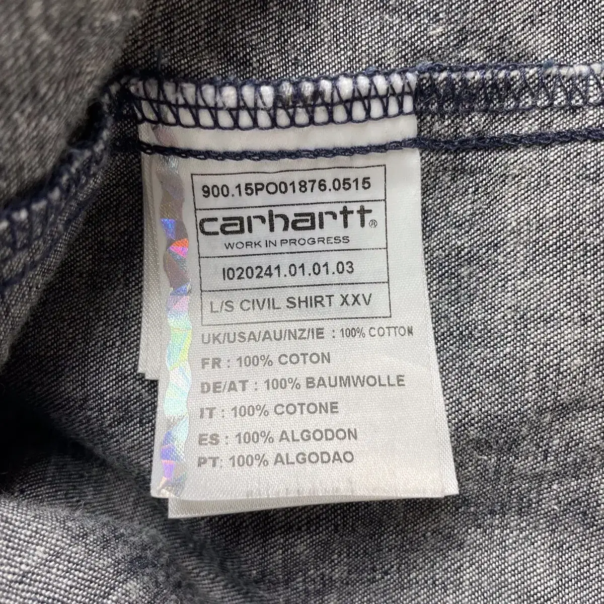 프롬브이 CARHARTT 칼하트WIP-25주년 데님셔츠 (L)