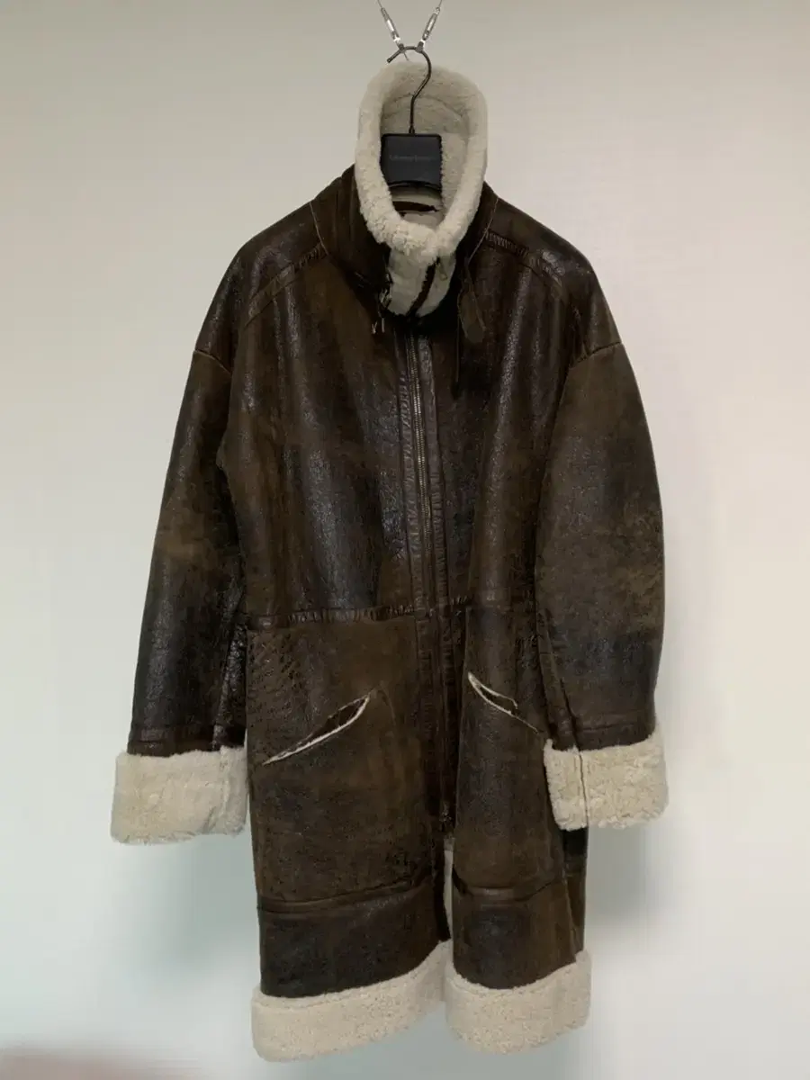  SALVATORE SANTORO Shearling and leather jacket coat leather