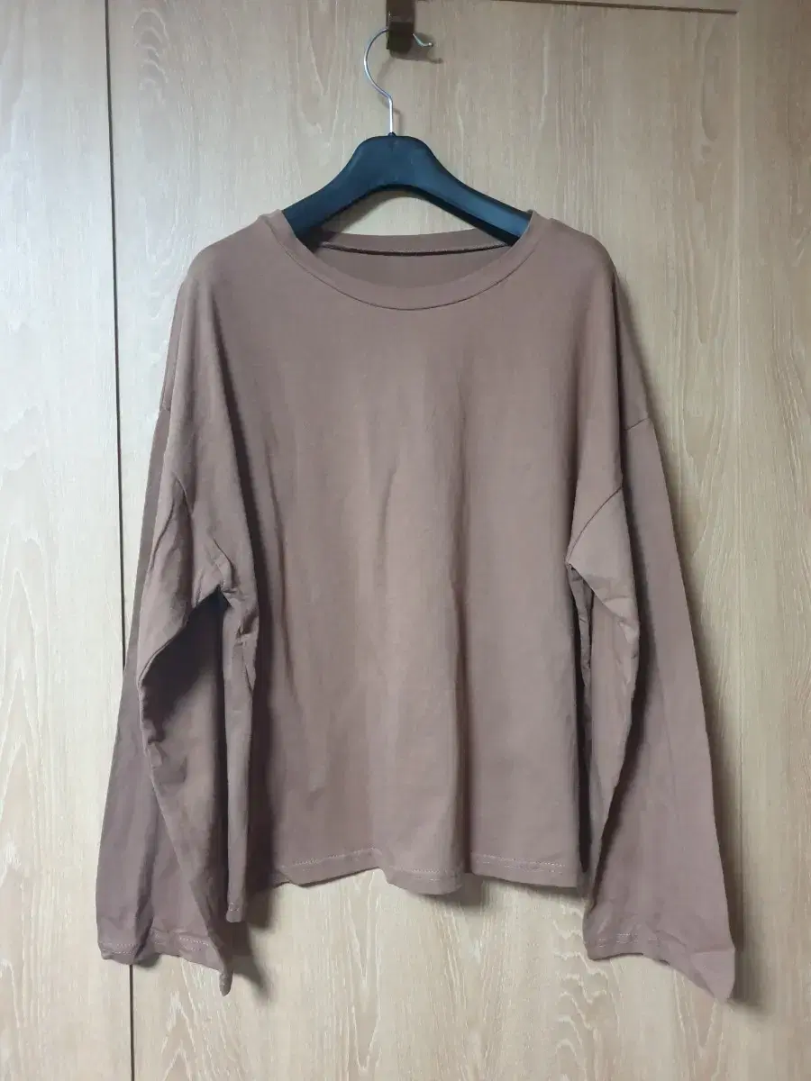 New Clothes Big Size Brown Plain Cotton Tee