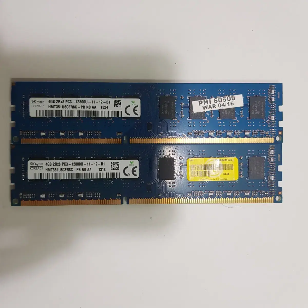 ddr3 12800 4g 2개