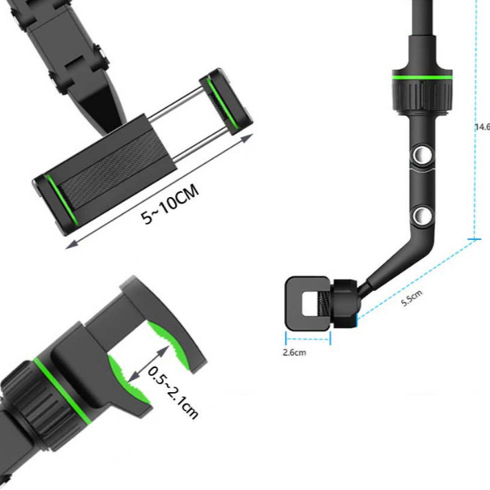 차량용 룸미러 휴대폰 거치대 집게 자동차 뒷자석 주방 테이블 침대 넷플릭