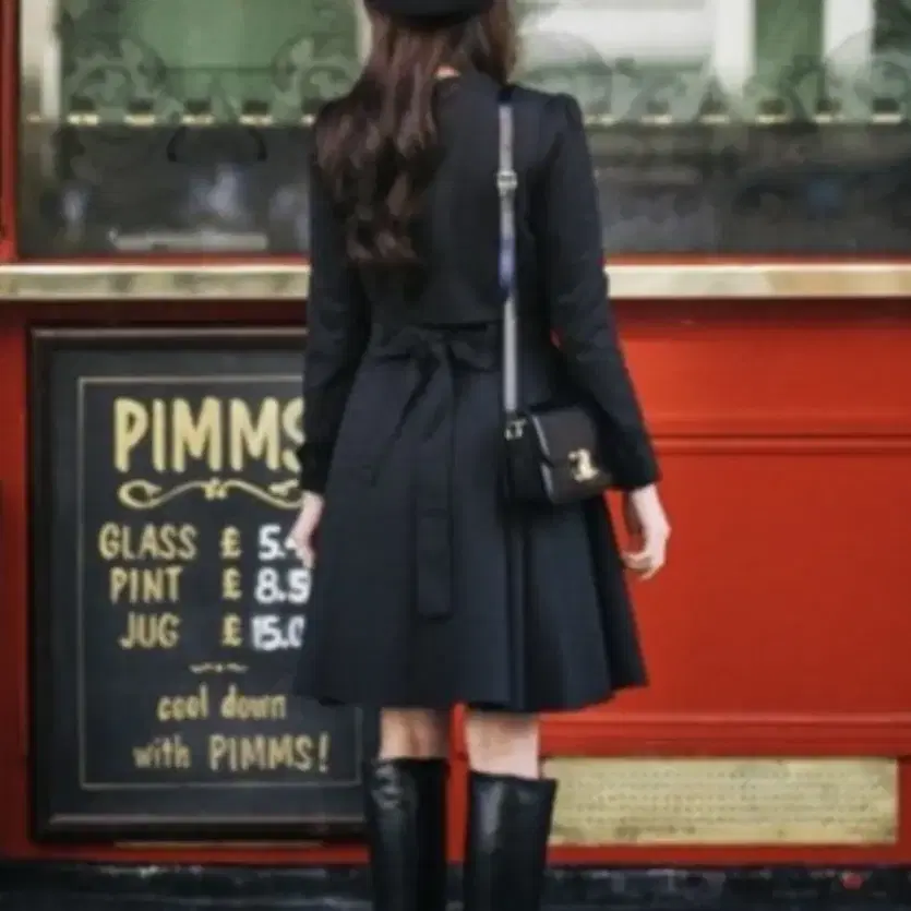 밀크코코아 1435 블랙 프릴 트렌치 black frill trench