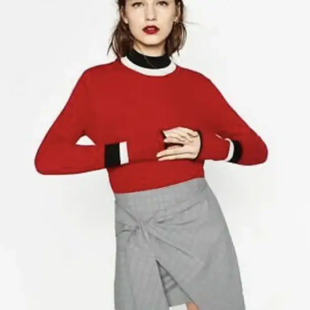 Zara red knit