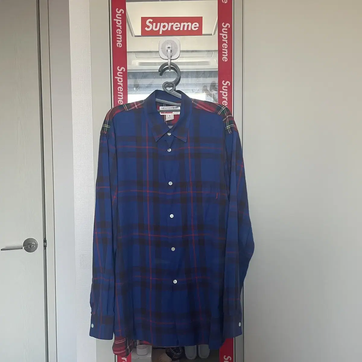 [M]Supreme x Comme des Garçons Two-tone check shirt