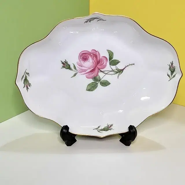 Antique Meissen Pink Rose Dish 마이센