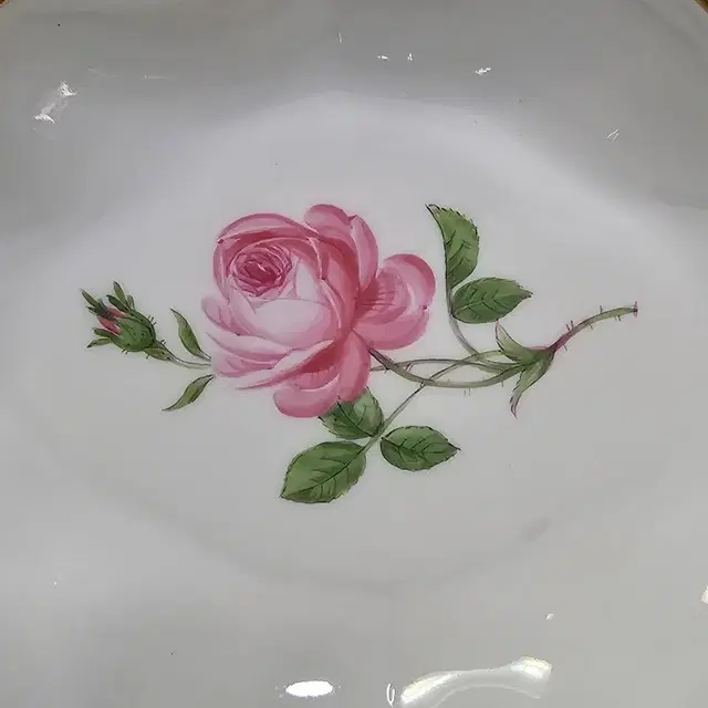 Antique Meissen Pink Rose Dish 마이센