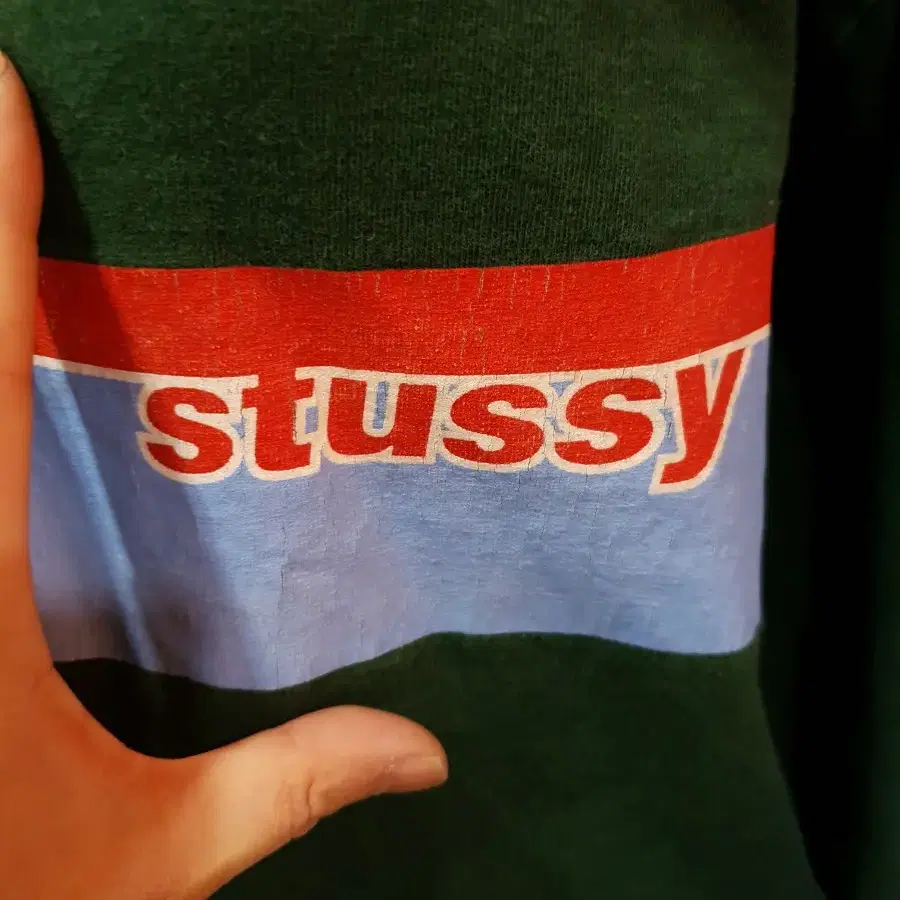 스투시 90s 그린 롱슬리브 긴팔티 usa stussy