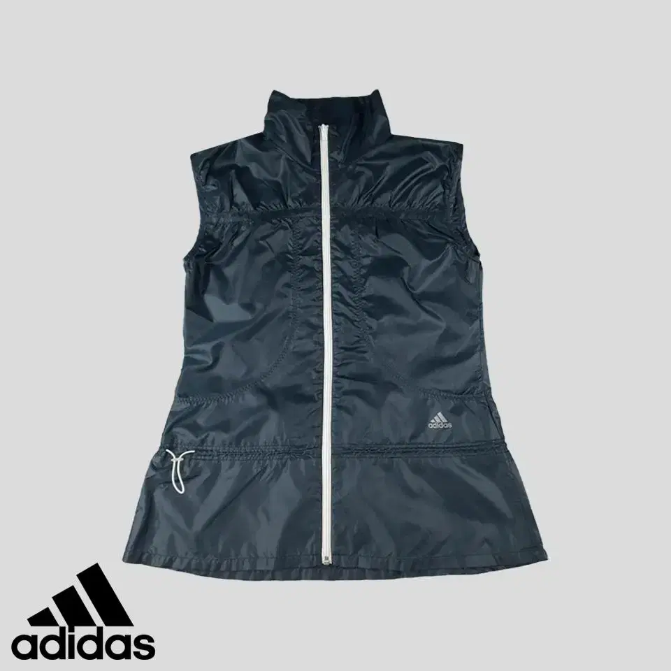 Adidas Bloo Grey Reflective Tricolor Logo Ripstop Lightweight Vest Vest SIZE