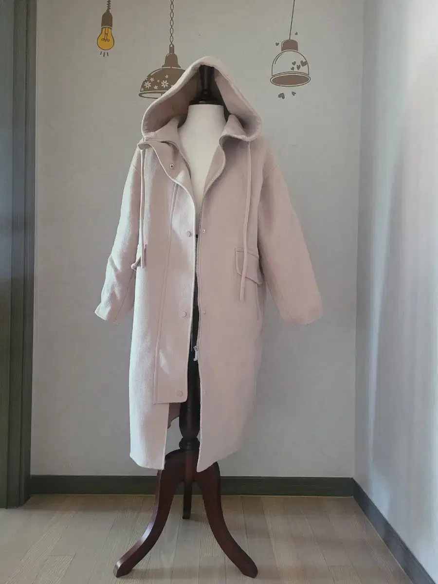 Laciento)Wool100HandmadeHooded coat with zipperIvory