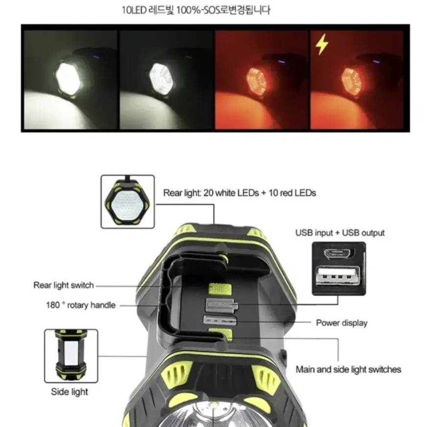 충전식 다기능 괴물밝기 캠핑랜턴