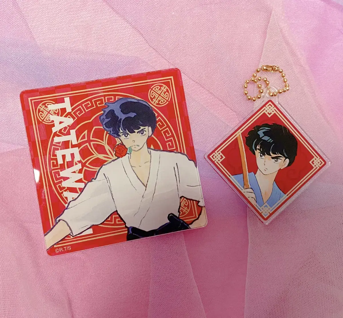 Ranma 1/2 Kuno Tatewaki acrylic Keychain & Coaster Set