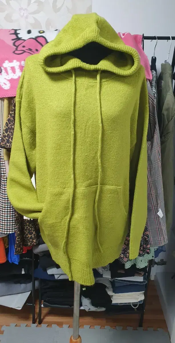 New product*Olive hooded knit*