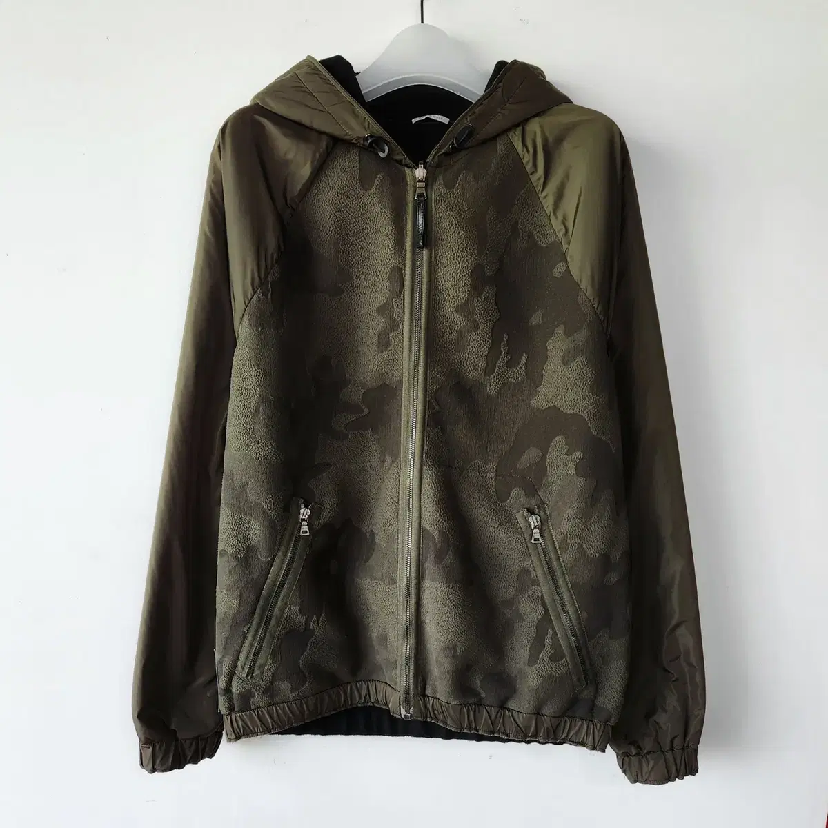 Prada Prada Camo Reversible Fleece Hooded Zip Up