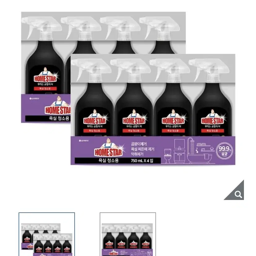 홈스타 욕실용 클리너 750ml x 4개 x 2팩