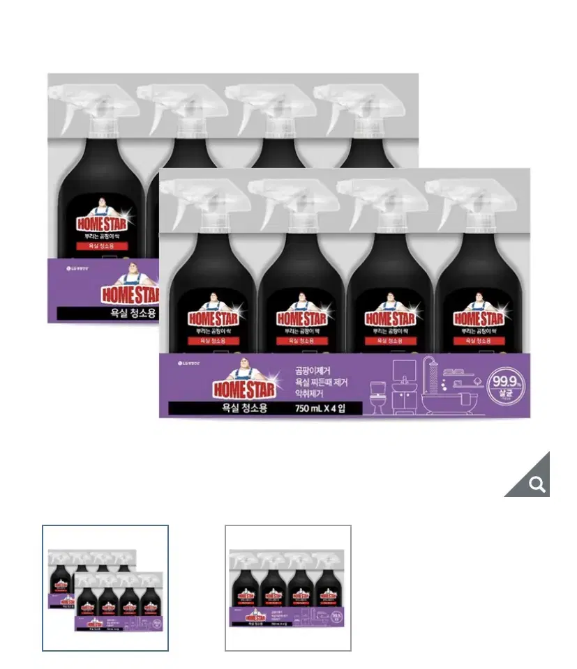 홈스타 욕실용 클리너 750ml x 4개 x 2팩