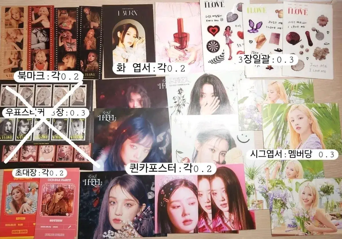 Girls postcards/posters/official goods/renzumi/cdd/miyeon/minnie/soojin/soyeon/woo/shuhua