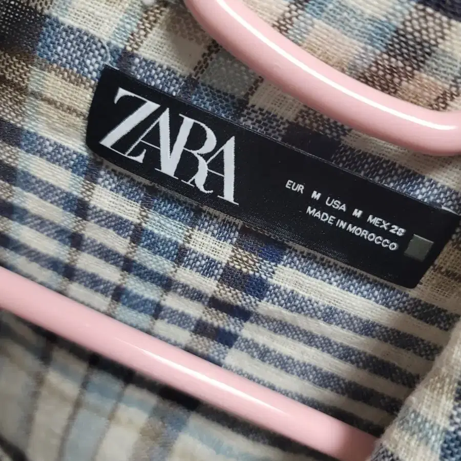 zara 자라 체크화이트 오버셔츠