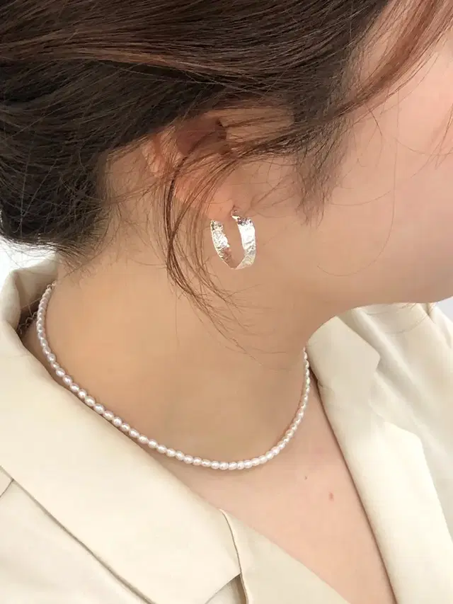 [925실버] 심플 데일리 담수 진주 목걸이 네크리스 Soft Pearl