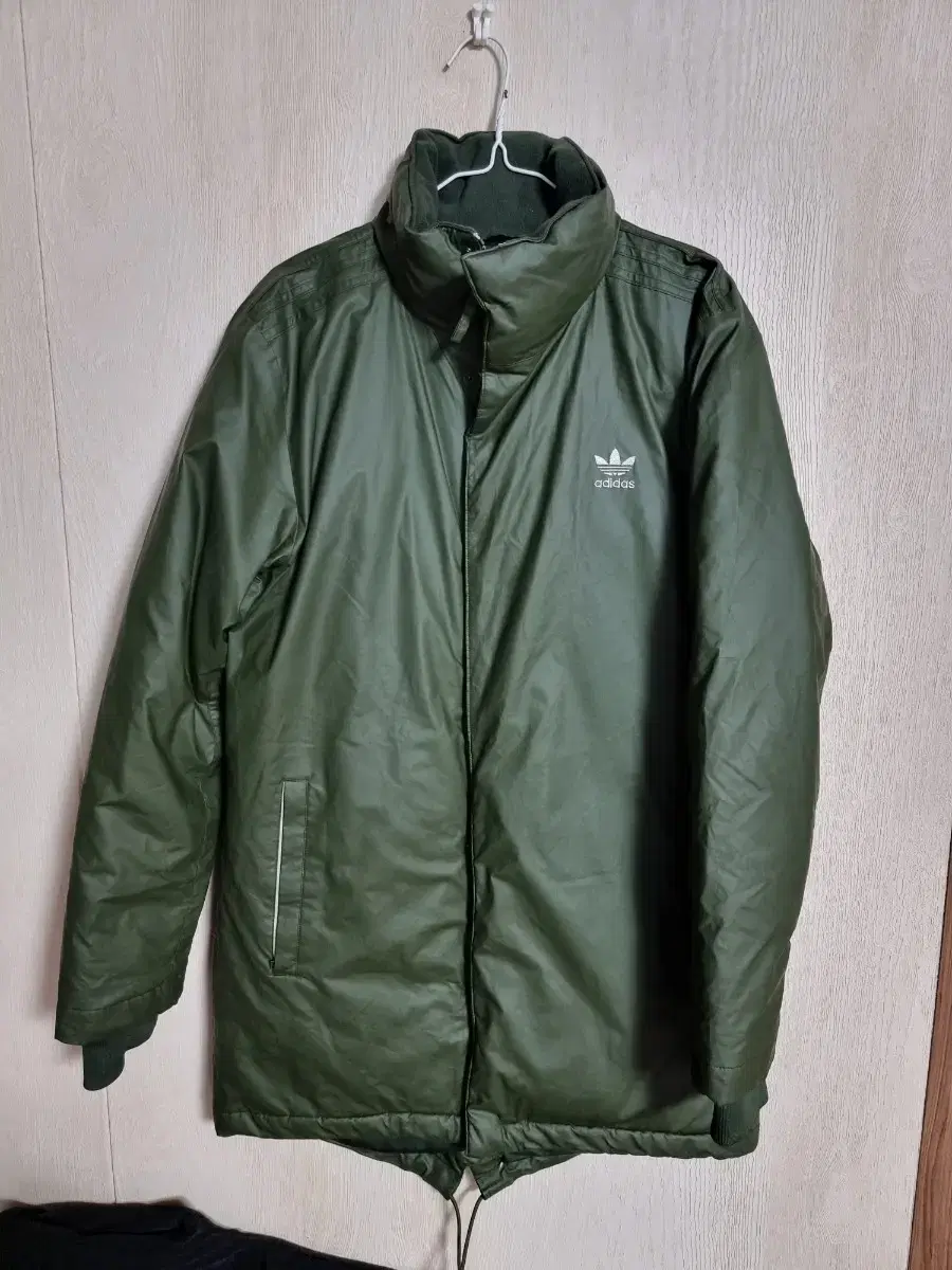 Adidas Padded Old School Long Down Parka Khaki 100% Cotton