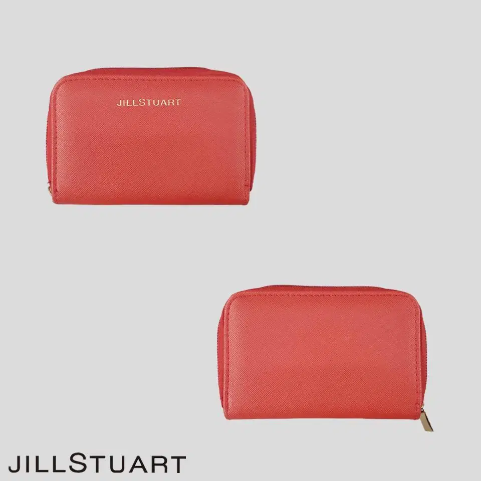 Jill Stuart Red Basic Simple Vegan Leather Wallet