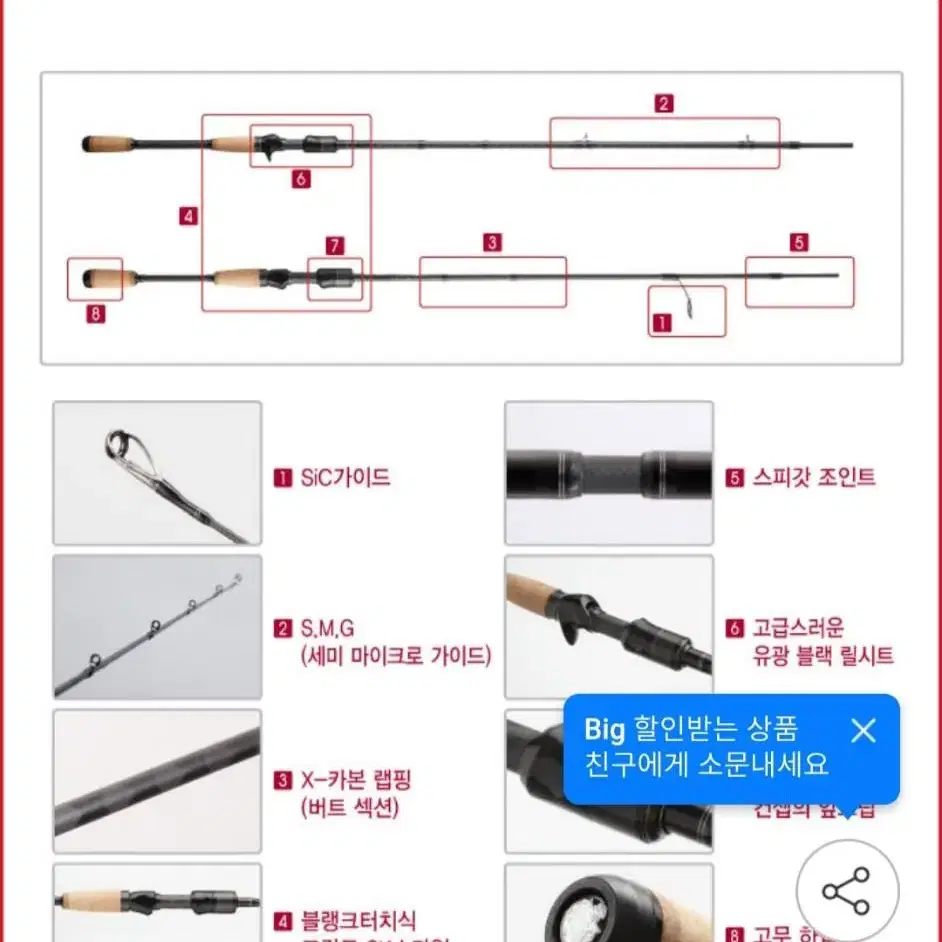 낚시대(아부가르시아 호넷레밍턴)  민물낚시대 민물낚시 민물루어낚시