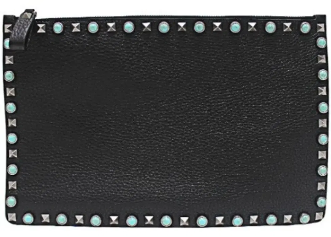 Valentino Turquoise and black clutch