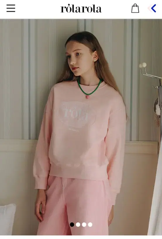 로라로라 OUTLINE LOGO SWEATSHIRT PINK