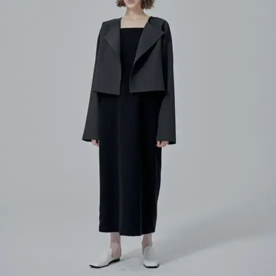 31 collarless short jacket (black) 카라리스