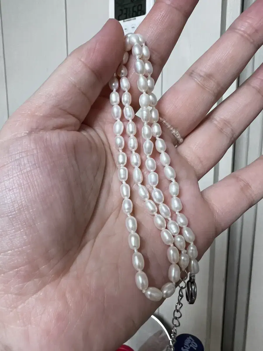 Natural pearl necklace baby pearl 4mm length 43+3cm