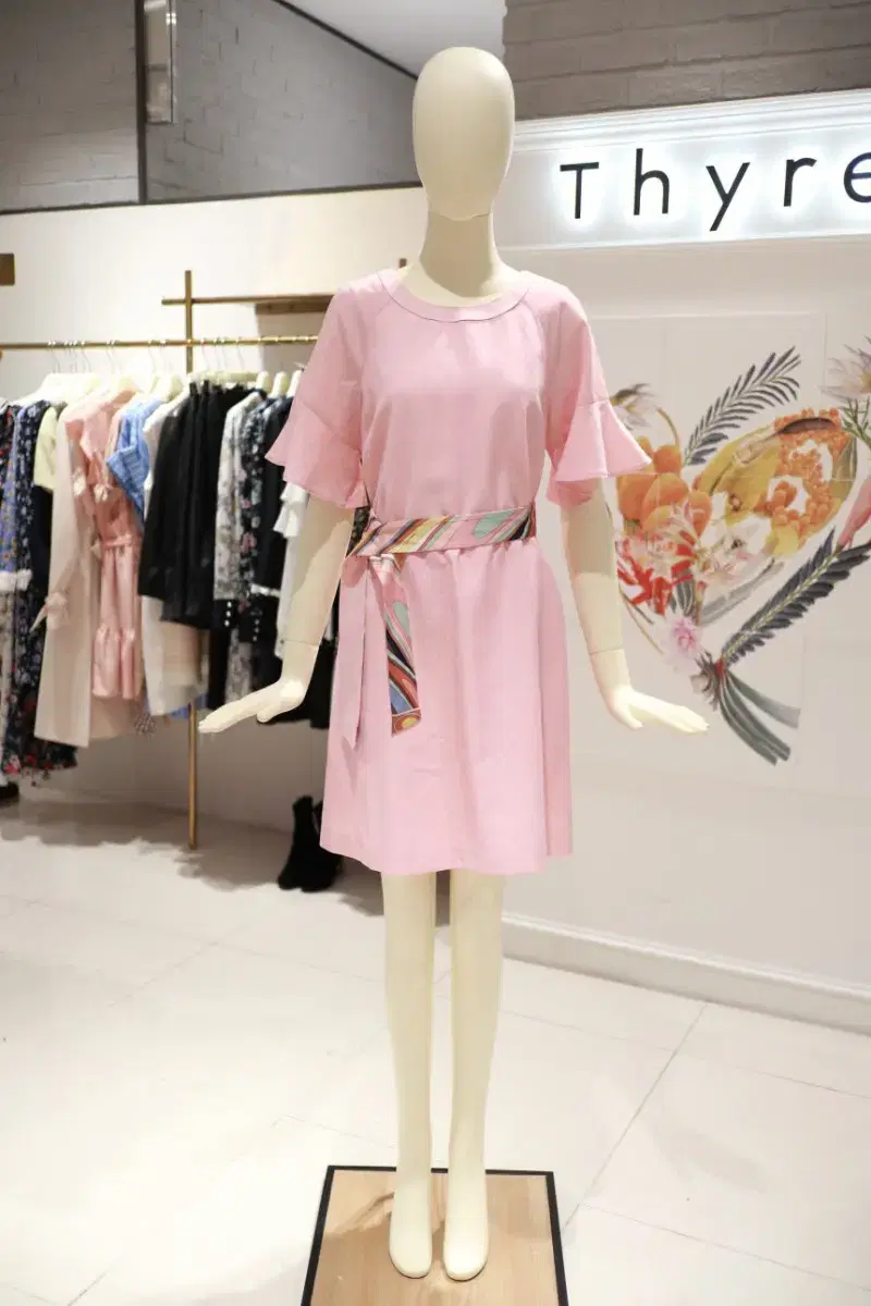 [1-time wear] TIREN MAHONGBAN BELT PINK ONEPIECE 55 List Price 199,000 KRW