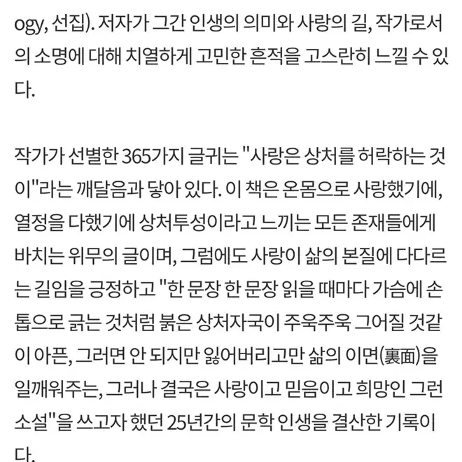 책 - 사랑은 상처를 허락하는 것이다