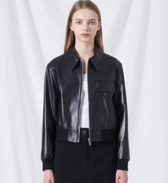 BEAKER Short Leather Blouson (BLACK)