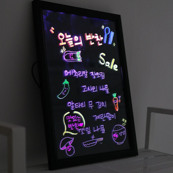 네온보드 간판 인테리어 개업선물 led 형광 보드판 30*40cm