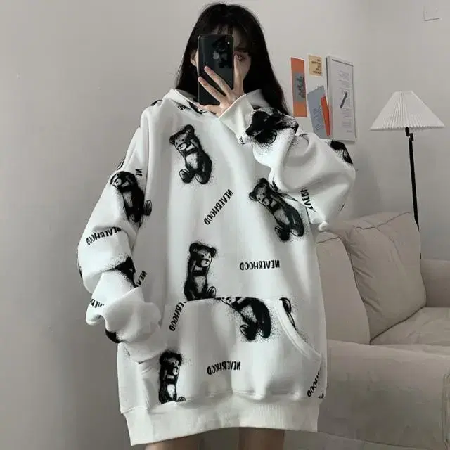 Sell bear-shaped oversized hooded T-shirts (3 colors) (new products)