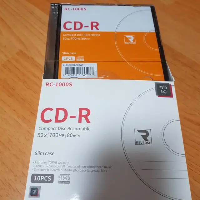 공CD. 슬림케이스. LG CD-R