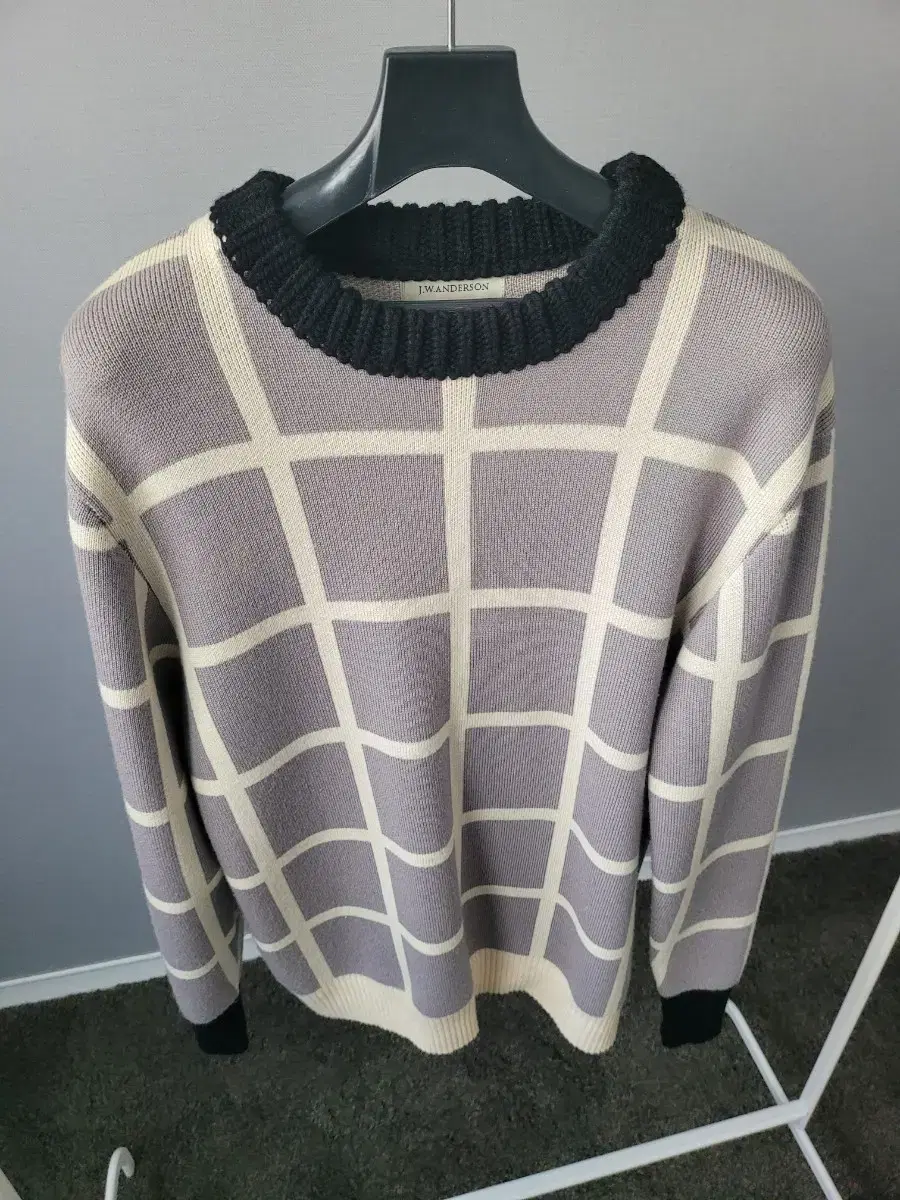 JW Anderson Merino wool check knit /Size M