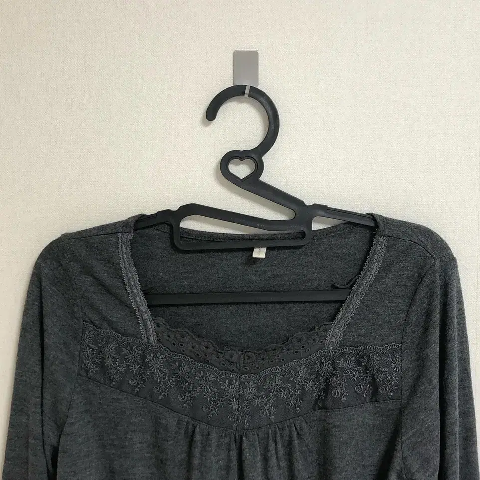 Vintage charcoal lace shirt