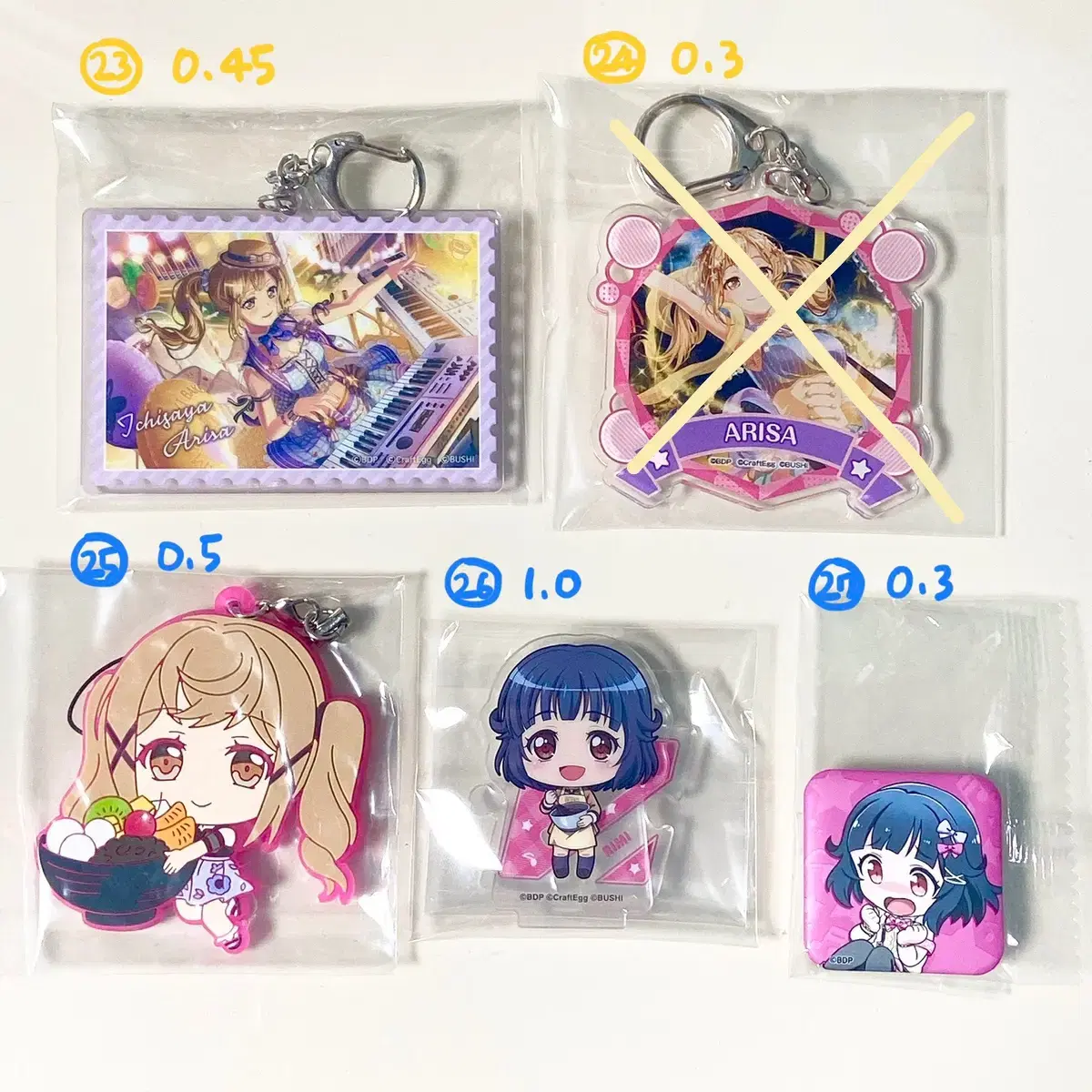 Bang Dream Poppy, Arisa, and Remi Goods