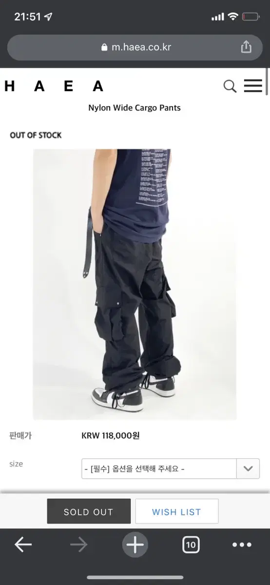 1 Haea Nylon Wide Cargo Pants