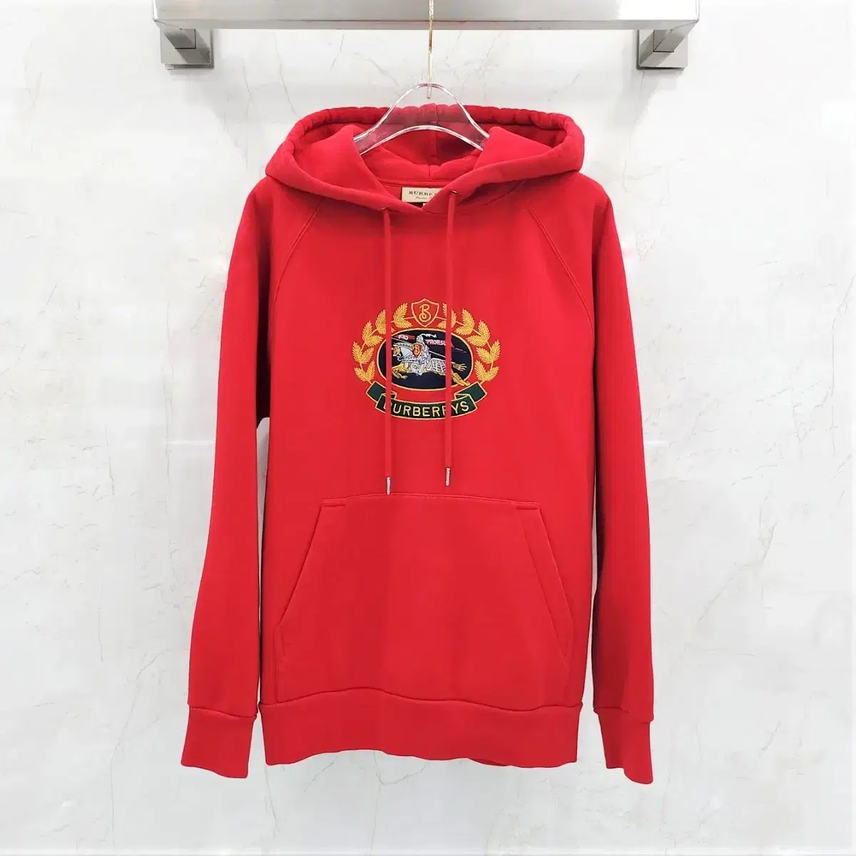 M / Burberry Red Archive Logo Hoodie