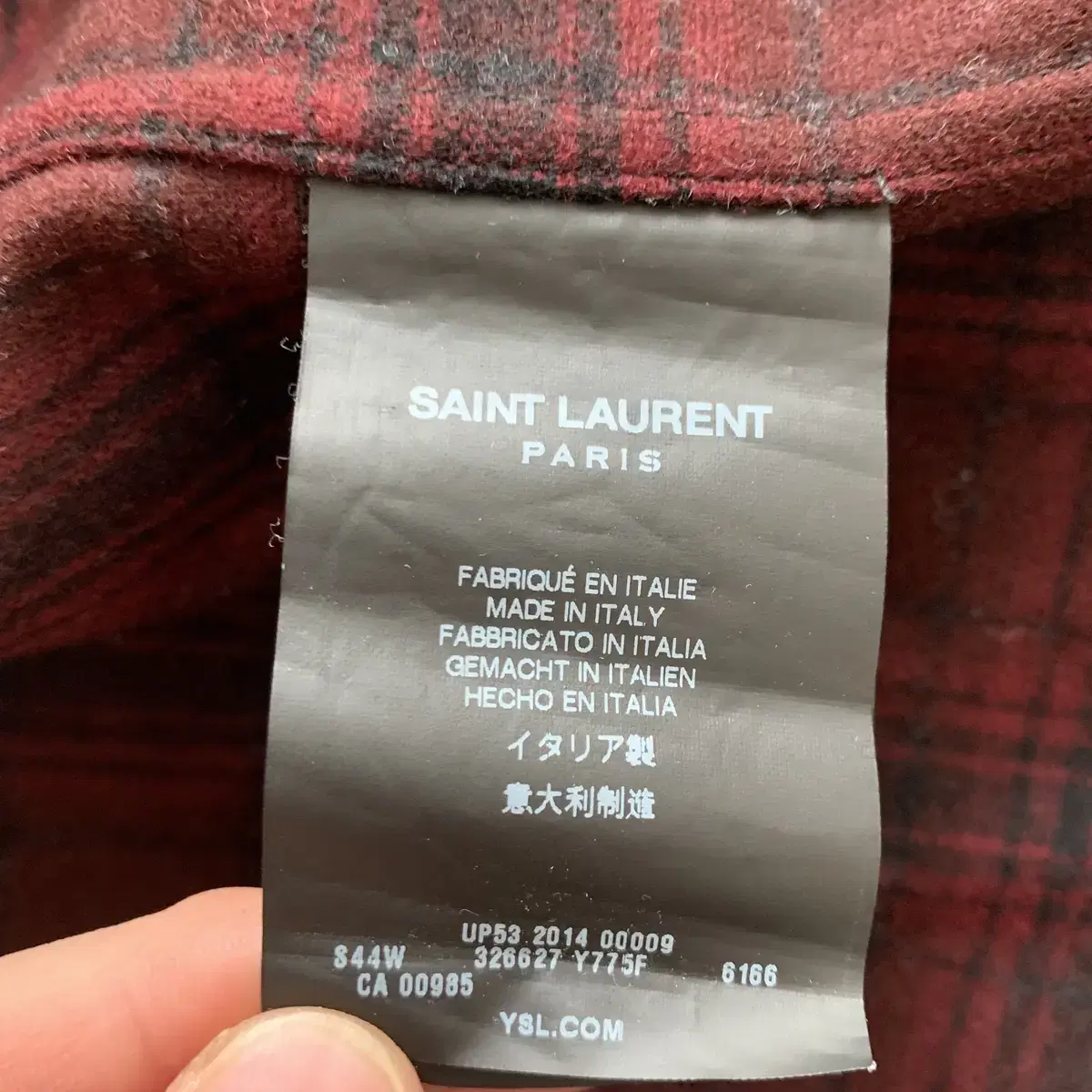 SAINT LAURENT 14SS WINE CHECK SHIRTS