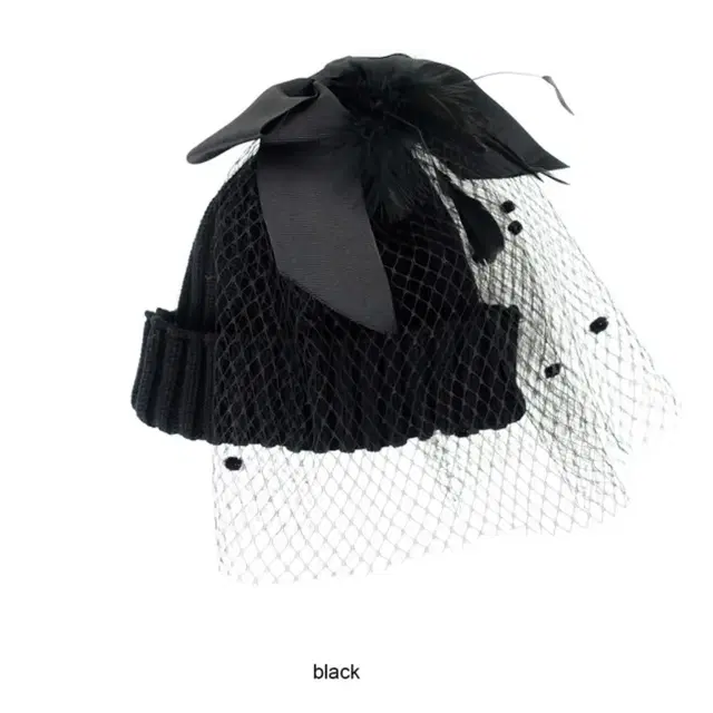 샵페어리 faerie mesh broach beanie black