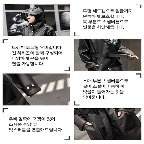 [무료배송] 남녀공용 우비 레인코트 고급코트형우비