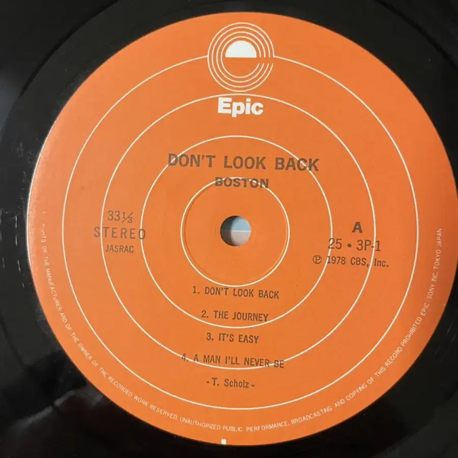 일본반 Boston 보스톤 Don't Look Back LP 1978