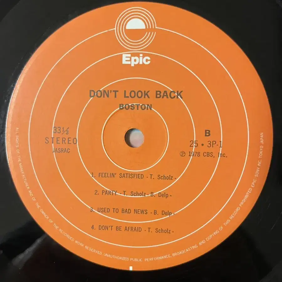 일본반 Boston 보스톤 Don't Look Back LP 1978